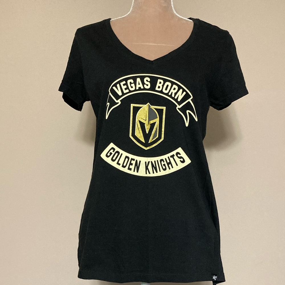 Vegas Born Golden Knights Black V-neck T-Shirt- size XL